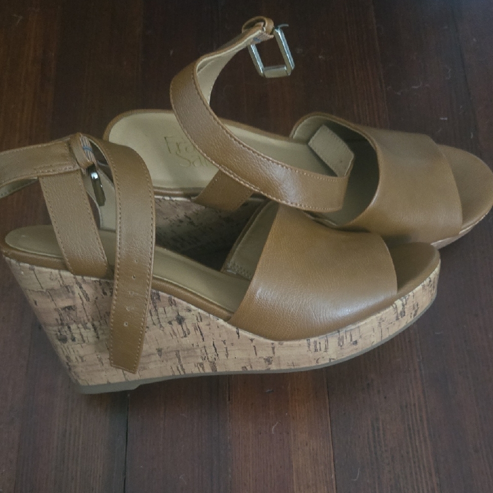 Franco Sarto Tan Wedge Shoes